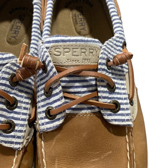 Sperry koifish strip linen womens boat shoes, size 10 - Picture 3 of 7
